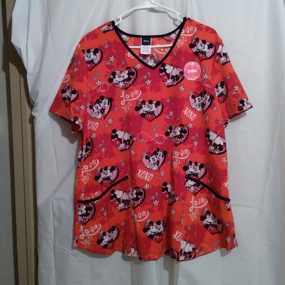 Scrubstar Tops - Scrubstar Women's XL "Mickey Forever" V-Neck Print Scrub Top